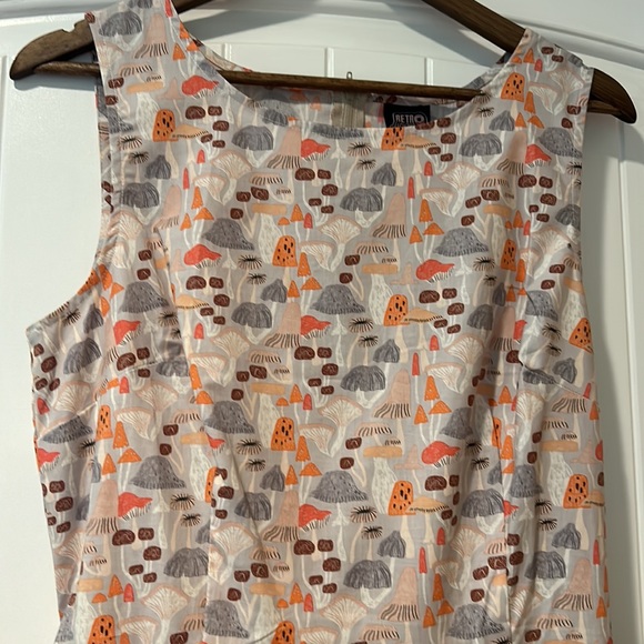 Retrolicious Mushroom Pocketed Dress With Pink Wrap Cardigan - Picture 4 of 15